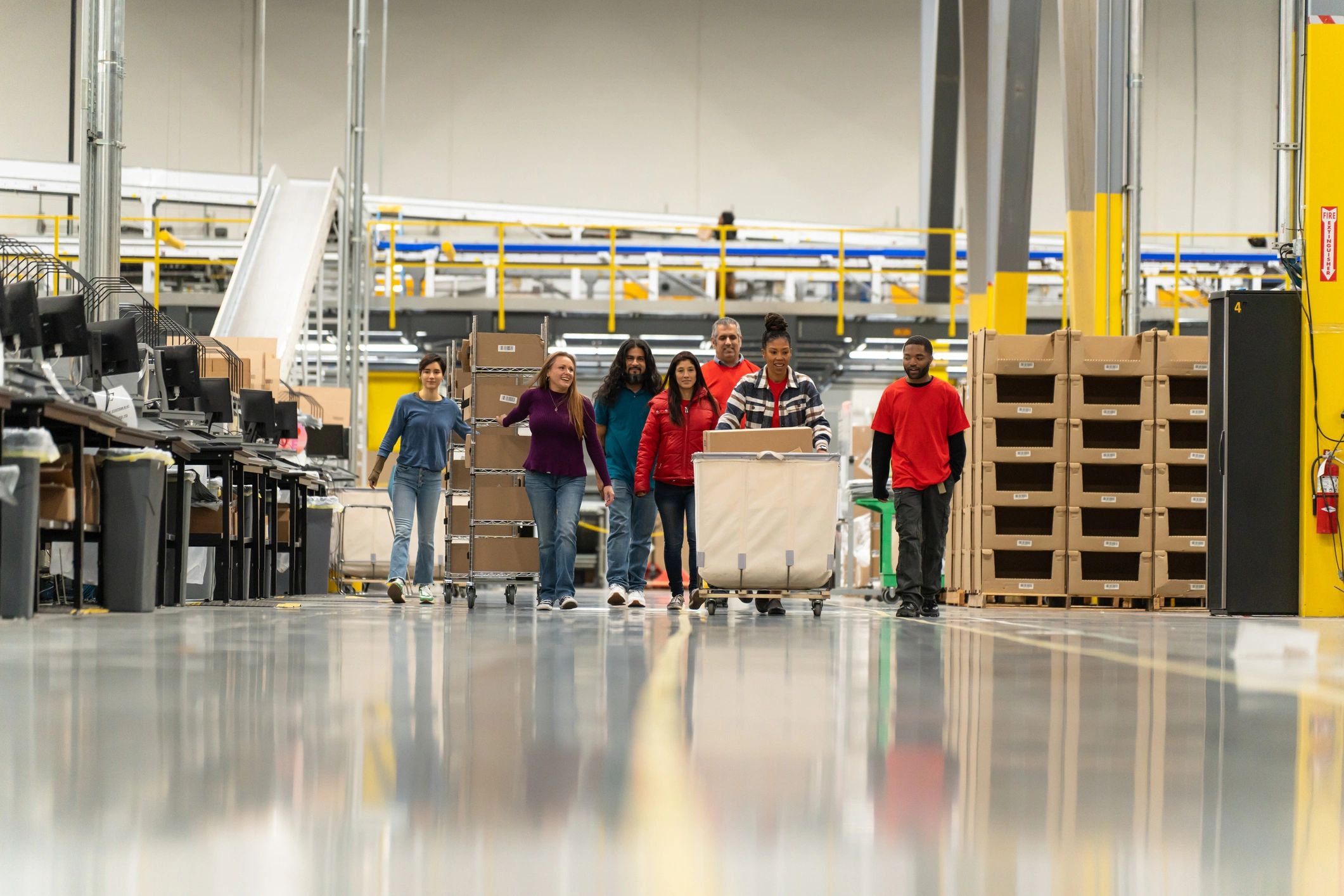 Warehouse logistics team in a fulfillment center